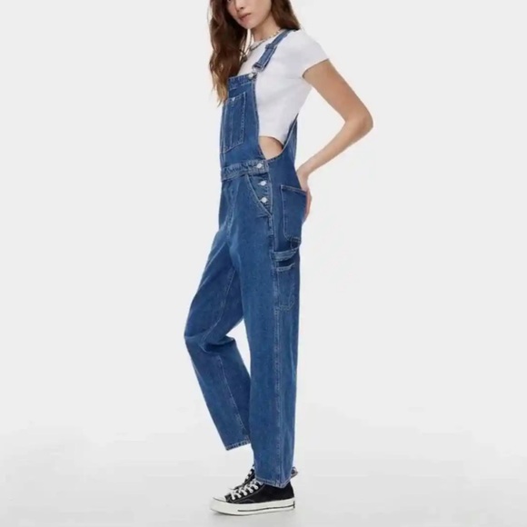 Aritzia Blue Denim Women's Overalls - Picture 3 of 16